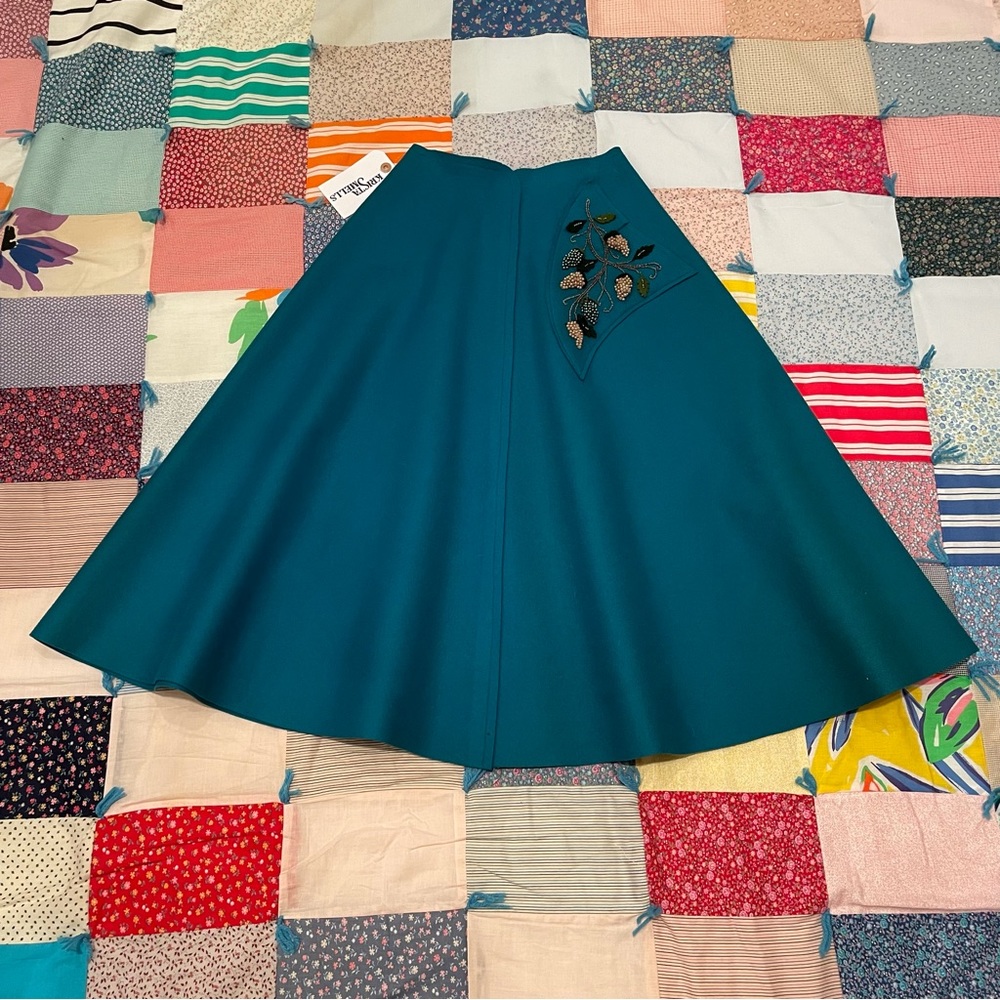 50’s “Poodle” style wool skirt but grapes instead of poodles